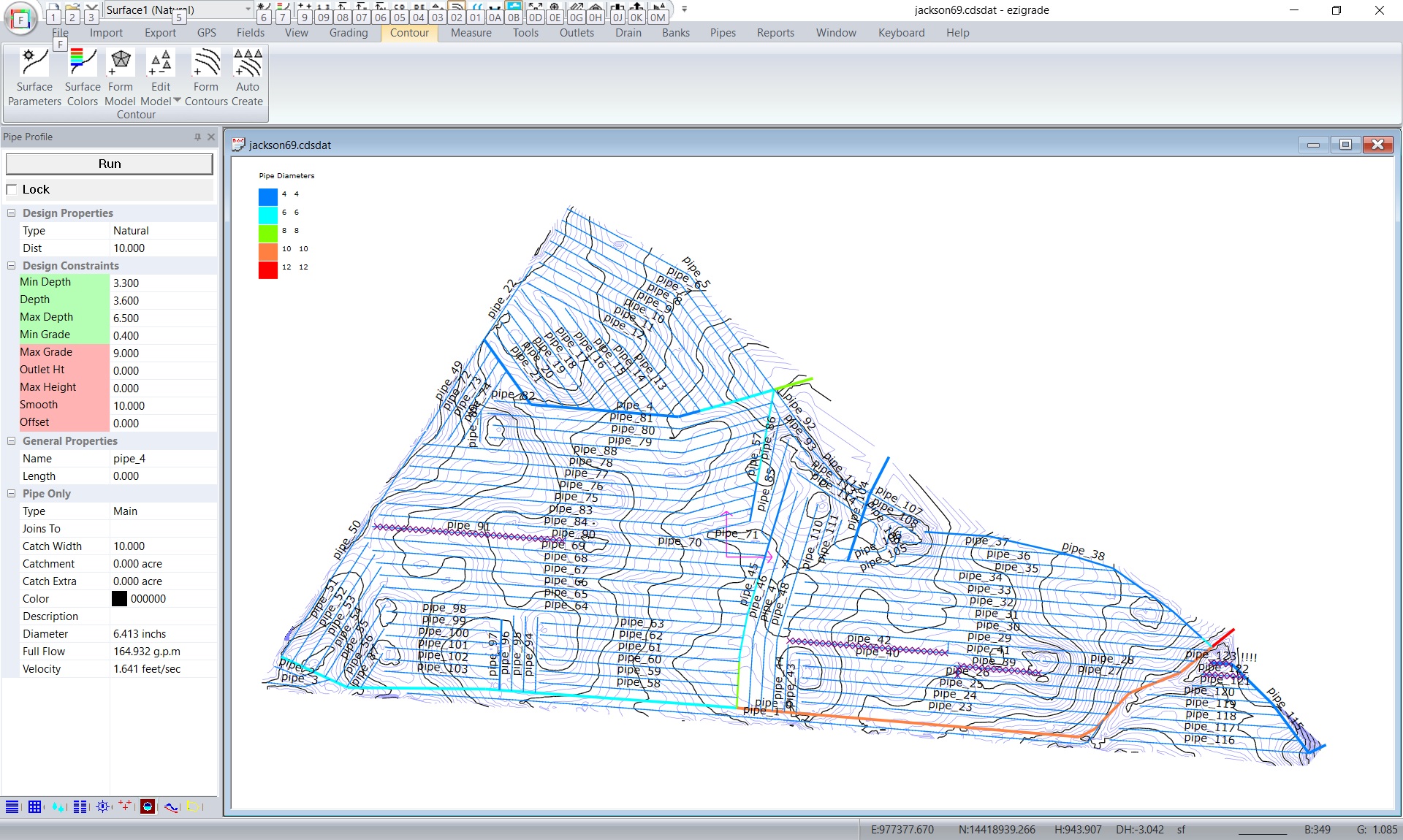 Design a tile drainage network.
